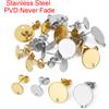 NONE 20 pezzi mai sbiadiscono 8 10 12 mm ganci per orecchini in acciaio inossidabile connettori con orecchini posteriori fai da te per forniture di risultati di gioielli