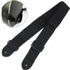 NONE Tracolla per Chitarra Nera Regolabile in Nylon e PU per Ukulele, Basso, Chitarra Acustica, Folk, Classica ed Elettrica, Accessori Musicali