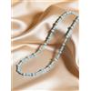 prjewel Collana Boho alla Moda con Perline Blu per Donne, Collana con Perline in Acciaio Inossidabile, Accessori Gioielli Estivi, Idee Regalo