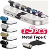 NONE 5/1 Pezzi Tappi Antipolvere in Metallo per Porta di Ricarica Tipo C per iPhone 16/15 ProMax/15plus, Cappucci Protettivi Universali USB-C