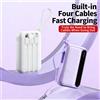 DIEZONG Power Bank 10000/20000mAh 4 in 1 con Cavi Integrati, Display Digitale Intelligente, Batteria Portatile Leggera per iPhone e Telefoni Android