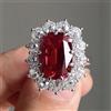 Huitan Anelli Huitan con Zirconia Cubica Rossa Geometrica per Donne, per Matrimoni e Anniversari, Eleganti Anelli da Donna, Gioielli di Lusso alla Moda