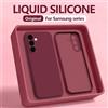 NONE Custodia per telefono in silicone liquido di lusso effetto pelle per Samsung Galaxy S21 S22 S23 S24 S25 S26 Ultra Plus, anti-caduta, tutto incluso