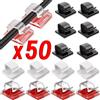 NONE Clip Organizzatori Cavi 10/20/50 Pezzi, Ganci Adesivi per Gestione Cavi USB, Supporto Avvolgicavo, Morsetto da Scrivania per Casa e Ufficio