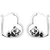 CYCUFF S925 Orecchini a cerchio in argento sterling con panda, orecchini a cerchio da donna, gioielli originali e alla moda, regali per anniversario