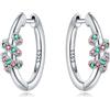 CYCUFF S925 Orecchini a cerchio in argento sterling con nastro natalizio, orecchini a cerchio, gioielli da donna, regali originali e alla moda per anniversario