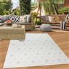 Teppich-Traum Tappeto per giardino d'inverno balcone patio resistente agli agenti atmosferici robusto e resistente ai raggi UV con speciale motivo ruvido in crema, 200 x 290 cm