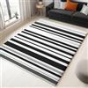 Generic Linee Nere Tappeto 90x150 cm Antiscivolo Morbido Stile Moderno 3d Tappeto Pelo Corto Tappeti Lavabili in Lavatrice Adatto per Camere da Letto Corridoi e Sale da Pranzo a-1180