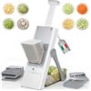 Goeasyoii Mandolina Affettatrice di Verdure, Affettatrice Manuale Verticale con Lame in Acciaio Inox, Spessore Regolabile per Patate Cipolle,Tritaverdure Multifunzionale per Cucina (S1) (Grigio, S1 Pro)