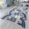 TT Home Tappeto Stanza Bambini Auto Bambini Strada Antiscivolo Moderno, Colore: Grigio, Dimensione:200x290 cm