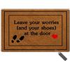 Msmr zerbino Entrance Floor Mat Funny Doormat leave your Worries (and your shoes) alla porta zerbino decorativo, per uso interno ed esterno in tessuto non tessuto top 45,7 x 76,2 cm