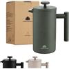 Groenenberg French Press Forest 1 L (5 Tazze) l Caffettiera francese in acciaio inox l Caffettiera pistone con filtri di ricambio e funzione termica