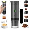 VHV Macchina Caffe Portatile 3 In 1 Macchina Caffe, 3 Minuti Di Auto-Riscaldamento, Caffettiera Elettrica Compatibile con Piccole Capsule, Grandi Capsule, Caffe Macinato, Per Ufficio, Auto (Grigio)