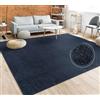 Paco Home Tappeto Pelo Corto, Lavabile, Monocolore, Semplice e Moderno, per Soggiorno, Camera da Letto e Ingresso, Dimensione:200 cm quadrato, Colore:Navy-Blu