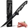 Dream Reach Coltello per Filettare Affilato per disossare Carne, Pesce e Ossa, Coltelli da disosso Lama in Acciaio ad Alto Carbonio, Manico Ergonomico in Legno Nero