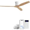 Sofucor Smart Ventilatore da Soffitto con Alexa/App/Wifi, 132 cm Legno Massello Ventilatore a Soffitto con Telecomando, DC Silenzioso, Timer, 6 Velocità, Modalità Estate/Inverno per Soggiorno