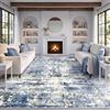 Autsel Tappeto Salotto Moderno 240x340cm Blu, Tappeti Pelo Corto Antiscivolo Lavabile in Lavatrice, Carpet Multiuso per Soggiorno, Camera da Letto, Cucina, Corridoio, Ingresso, Sala da Pranzo