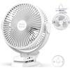 Minthouz Ventilatore a clip da 12000 mAh, ventilatore da tavolo USB da 20,3 cm, 5 livelli, 29 ore di autonomia, telecomando e indicatore LED, ventilatore portatile per casa, passeggino e campeggio