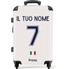 NoBoringSuitcases.com Valigia Personalizzabile, Grande 23 kg (67cm - 72L) con Serratura TSA, Trolley, Bianca (Calcio - Maglie Gara Away Italia 2022)