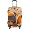 Zelinge Copertura elastica lavabile per valigia, resistente ai graffi, Uccelli di zucca autunnale, for 22-24 Inch Luggages M
