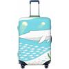 Zelinge Copertura elastica lavabile per valigia, resistente ai graffi, Pesce Balena Cartoon Blu, for 22-24 Inch Luggages M