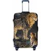 Zelinge Design carino bagagli copre per valigia viaggio valigia copertura protezione antigraffio coperture, Acquerello gatto leone cosmico, for 22-24 Inch Luggages M