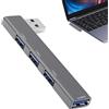 Shurzzesj Hub USB per PC, Hub USB 3.0, Splitter USB 4 porte | Adattatore multiporta splitter USB 5 Gbps, hub USB per PC, computer portatile, chiavetta USB, tastiera
