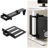Bcuuozeeing Supporto per PC da scrivania senza foratura, supporto per PC sotto la scrivania, portata 18 kg, regolabile in altezza e larghezza, ideale per ufficio, casa, aula, gamba del tavolo, 65 x 45 mm, nero