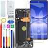 HLYGZX OLED - Display LCD per Samsung Galaxy Note 10 Lite, originale N770F N770F/DS N770F/DSM, kit di riparazione (nero con cornice, con impronte digitali)