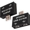 Leehitech Splitter USB 2.0 Hub, 1 a 2 USB, adattatore multiporta, doppio adattatore USB maschio a femmina, 2 porte Extender per alimentazione e dati