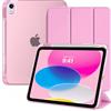 TiMOVO Cover per iPad 11 Generazione A16 11 Pollici 2025/iPad 10 Generazione 10,9 Pollici 2022 con Portapenne, Custodia con Supporto Retro Traslucido, Auto Sveglia/Sonno, Fiore Rosa