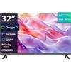 Antteq G32 LED Smart TV 32 Pollici Bluetooth Senza Bordi con Assistente Vocale, Dolby Audio, Triplo Sintonizzatore (DVB-T/T2-C-S/S2), 3xHDMI, USB, Youtube, Prime Video