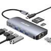 ABLEWE Hub USB C, hub di tipo C 8 in 1 adattatore con 4K HDMI, 3 porte USB 3.0, porta di ricarica PD 87W, lettore di schede SD/TF, porta RJ45 Ethernet Gigabit per MacBook &Pro/Air, Chromebook, Huawei,