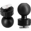 AGEofDMS Supporto a sfera 38 mm/1,5 pollici/C Size Trackball, compatibile con RAM Mount, YakAttack GearTrac, Wilderness SlideTrax, nero (2 pezzi)