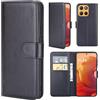 32ndShop 32nd Custodia a Portafoglio in Pelle PU per Motorola Moto G15, Case con Slot per Sched di Blocco RFID, Chiusura Magnetica e Supporto Integrato - Nero