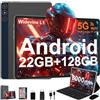 DMOAO Tablet Android 14 con 22GB RAM+128GB ROM(1TB TF, Tablet 10 Pollici con Widevine L1, Octa-Core 2.0GHZ, 5G Wi-Fi, GPS, 8000mAh, 8MP+5MP, Bluetooth 5.0, USB-C,Tastiera, Marrone