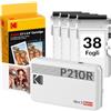 KODAK Mini 2 Retro 4PASS Stampante Fotografica Portatile (5.3x8.6cm) + Pacchetto con 38 Fogli, Bianco