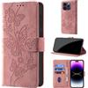 CaseGla Cover per iPhone 14 Pro Max 6,7 Pollici, Rosa | Blocco RFID, Portafoglio Pelle PU, Flip Libro, Porta Carte, Magnetica Libretto, Antiurto Protezione Completa