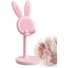 YIPFEN Supporto Telefono Scrivania Coniglio Rosa 1 Pezzo, Regolabile, Stabile, Anti-scivolo. Ideale per Smartphone, Tablet, Videochiamate e Decorazione Ufficio.
