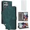 IUQXU Cover per Motorola Moto G56 5G Libro con Vetro Temperato VER