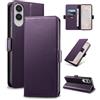 Yunubeyii Cover Libro per Samsung Galaxy S25 Edge,Viola | Blocco RFID,Luxury PU Pelle,Portafoglio,Card Holder,Magnetic Phone Custodia,Kickstand,Protettiva,Antiurto