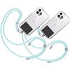 TBOC 2X Cordino Catenella Laccio Strap Porta Cover [Blu Chiaro] con Toppa di Plastica [Nero] Telefono Cellulare da Collo - Tracolla Catenina Cordini da Cellulari Accessori Universale Laccetti