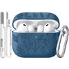 Joremx Custodia Per AirPods Pro 3 con adorabile motivo d'erba(Blu Navy)