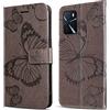 DENDICO Cover per Oppo A16 4G / Oppo A16s / Oppo A54s, Portafoglio Custodia in PU Pelle per Oppo A16 4G / Oppo A16s / Oppo A54s, Antiurto Cover a Libro con Slot per Carte, Grigio