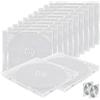 BAIFULAI 12 custodie vuote per CD, trasparenti: 14,2 × 12,4 × 1 cm, custodia per CD in plastica, scomparti per dischi singoli, custodia standard DVD, trasparente, per l'archiviazione per l'ufficio e