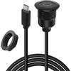 Hoembpn Adattatore da incasso USB-C 3.0 Femmina a Maschio 5Gbps 60W Caricabatteria da Auto 20V/3A,Pannello di Montaggio Connettore M21 Filettato Tipo-C Spina di prolunga Cavo OTG per camper barca