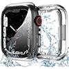 Diruite Cover per Apple Watch Series 6/5/4/SE 44mm Custodia Protettiva con Vetro Temperato,PC Rigido Case 360°Protezione per iWatch 44mm Pellicola Protettiva Impermeabile