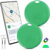 LocLynx Android Smart Tracker Tag, Tracker Tag Android Bluetooth Localizzatore Tracker Tag Localizzatore per Bagagli/Borse/Portafogli/Zaini, Chiavi Trova Oggetti Compatibile "Google Find Hub" (Verde, 2 PACK)