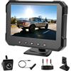 GOHHDL Telecamera posteriore per auto con cavo e schermo da 5 pollici, impermeabile IP68, visione notturna AHD Telecamera posteriore per auto/SUV/furgoni/pick-up/camion, 12V-24V