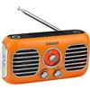 ZHIWHIS ZWS-380 - Radio di emergenza con ventilatore portatile, radio meteorologiche AM/FM/WB con sirena SOS, manovella, pannello solare, 4000 mAh, power bank, manopola rotante, ricevitore retrò